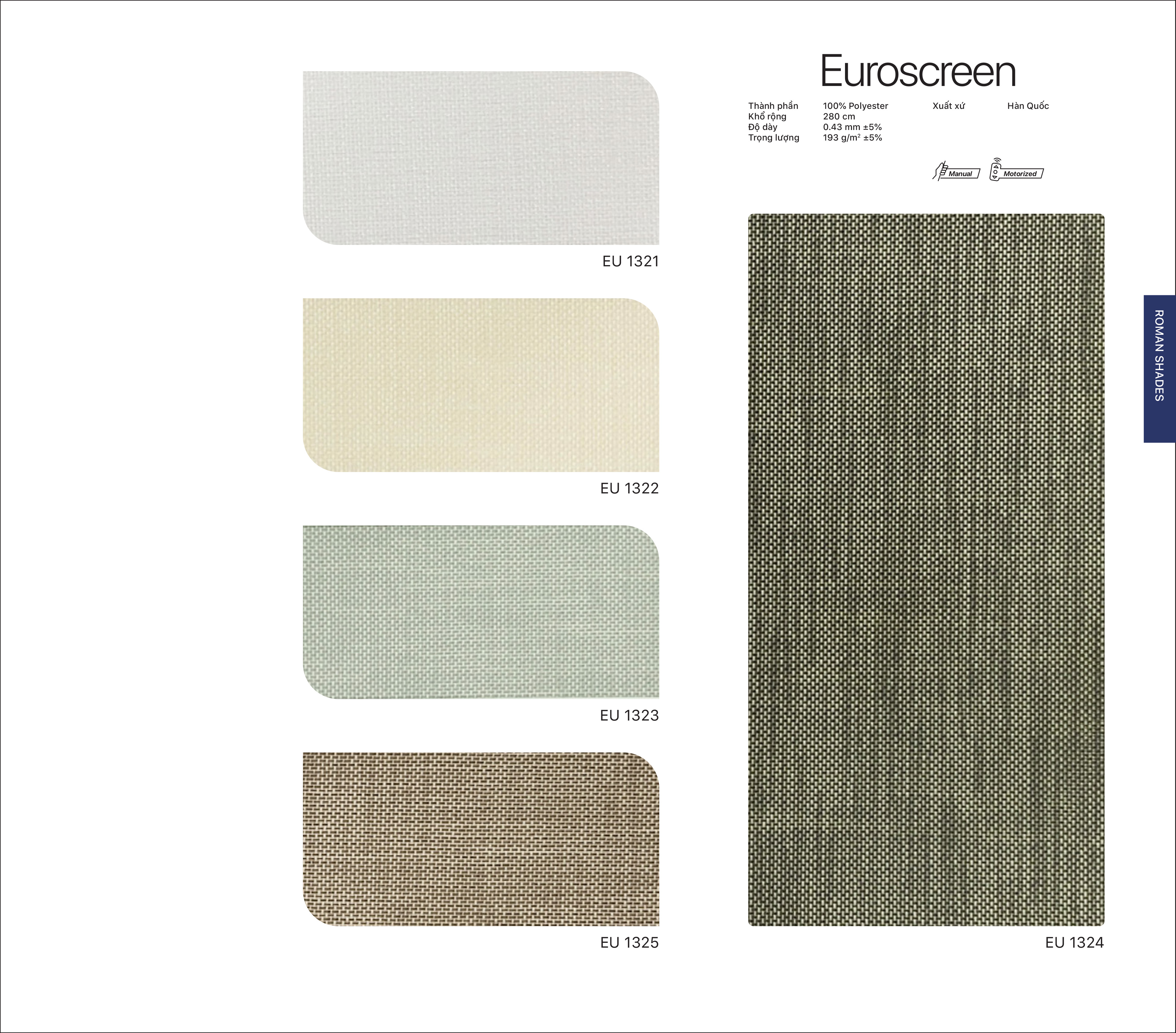Rèm Roman Xếp Lớp Cao Cấp Hàn Quốc Euroscreen 2